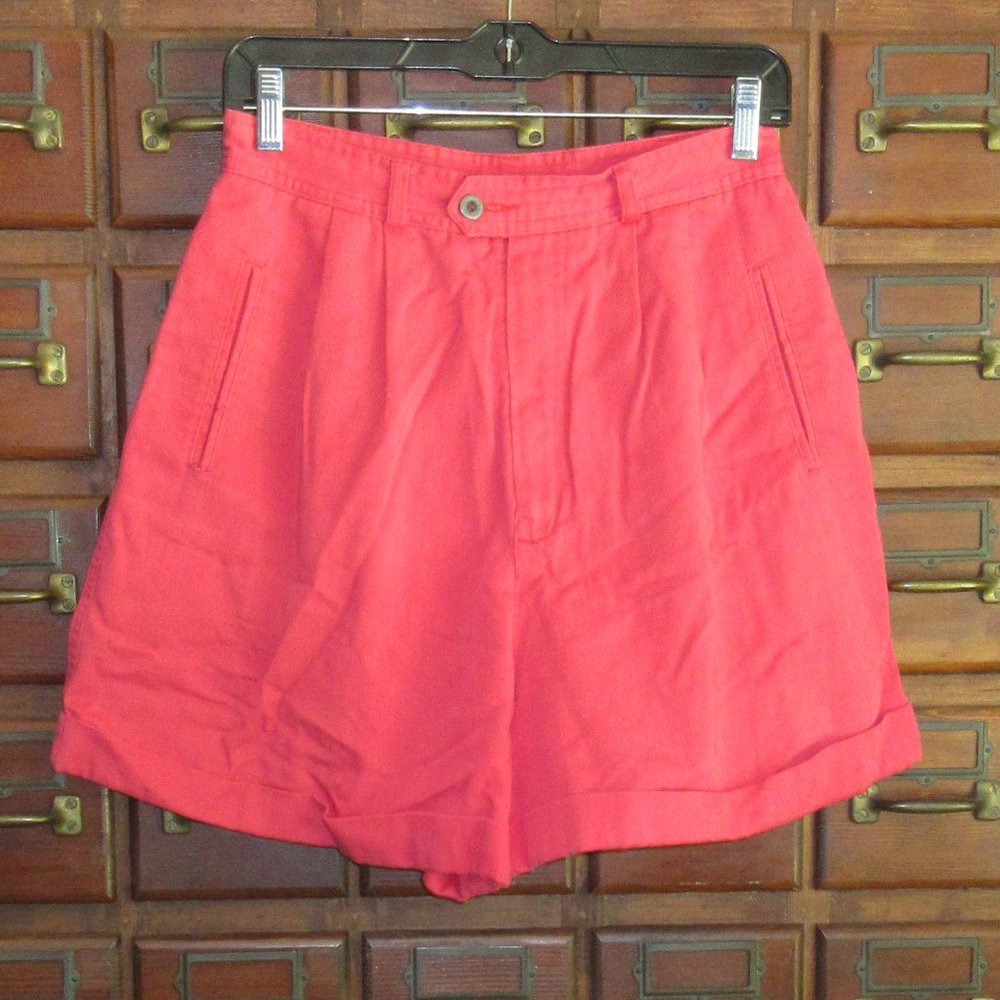Red CABIN CREEK High Rise Cuffed Shorts Size 12